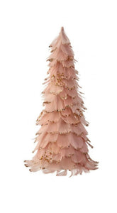 14.5 inch Glitter Tip Feather Tip Cone Tree