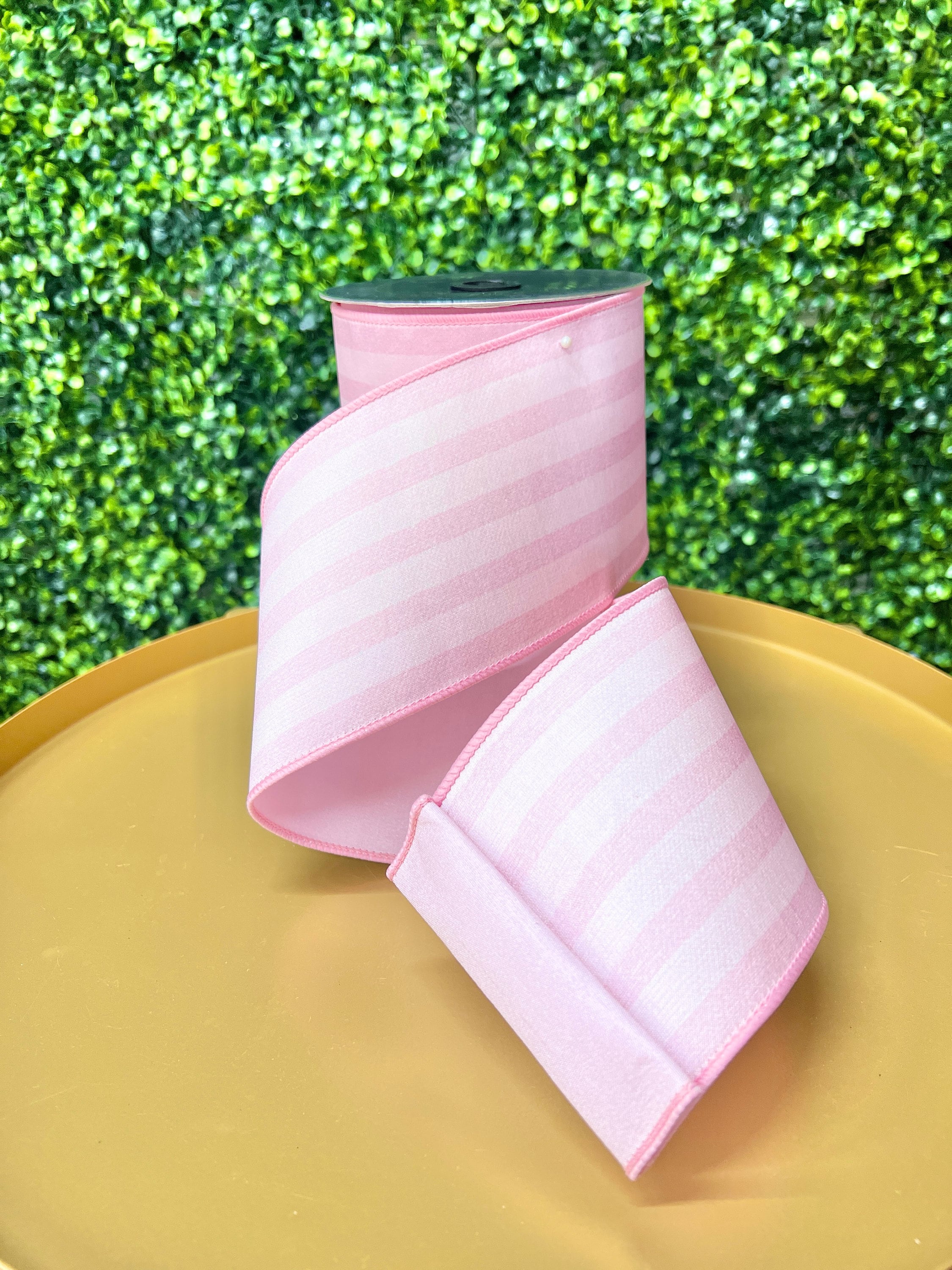 4 inch Pink Pastel Stripe Ribbon ~ 10 yards ~ Wired ~ Farrisilk – House of  Fancy