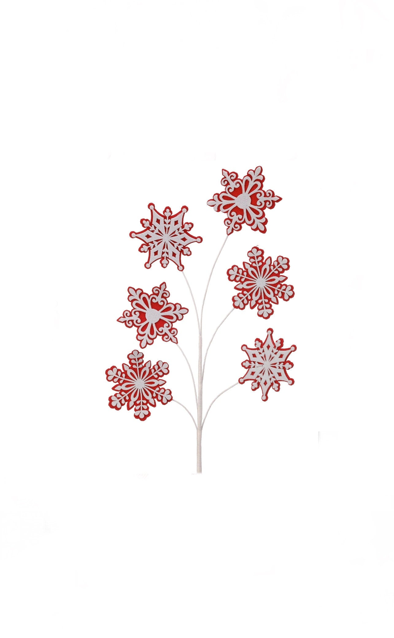 Red & White Gingerbread Snowflake Spray ~ 28 inch