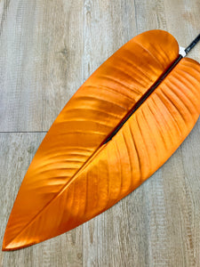 Orange Metallic Cana Palm Leaf  ~ 38 inch