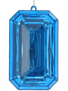 Sapphire Blue Acrylic Gem- Rectangle Blue Jewel Ornament ~ 9 inch