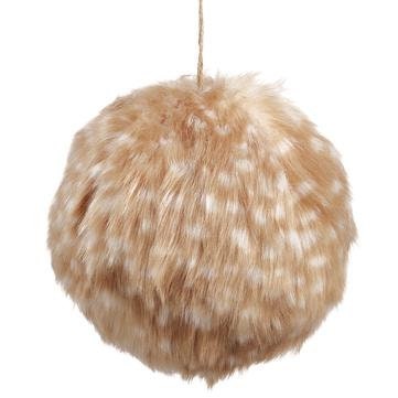 Fur Ball Ornament, 6 Inch Fur Ball Ornament, Fur Ornament for Christmas Tree, Woodlands Christmas Ornament, Rustic Christmas Ornament