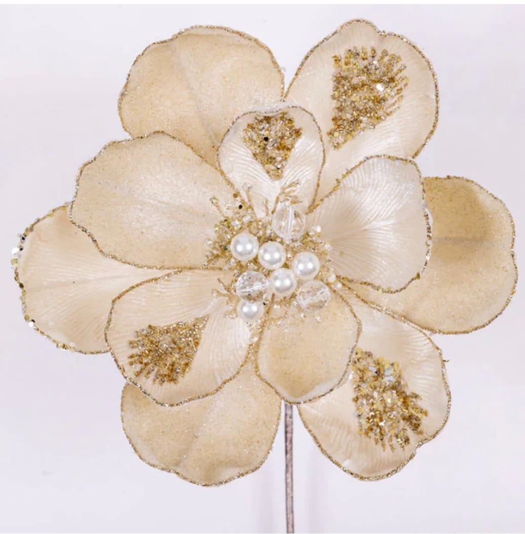 Ivory Grand Magnolia Stem-10 inch diameter
