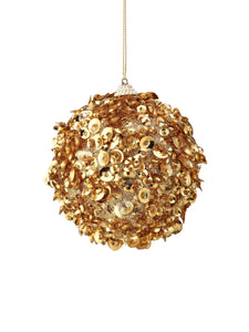 Gold Glamour Sequin Ball Ornament - 4 Inch