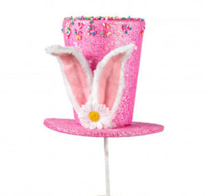 Pink Easter Bunny Hat Pick ~ 17 Inch