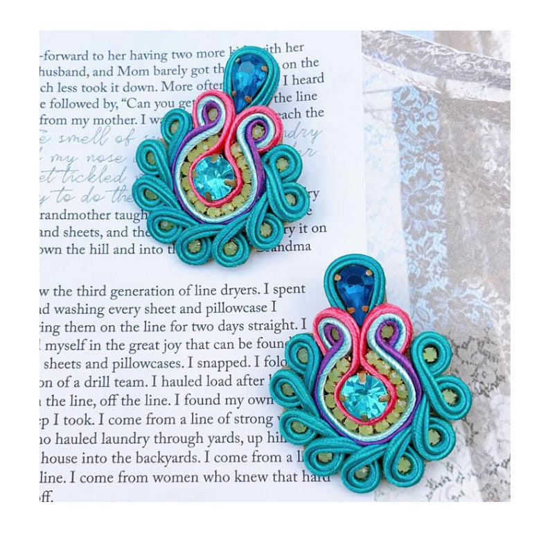 Can't Resist Earrings~ Pink & Turquoise